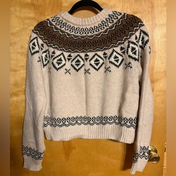 Marine Layer Cream and Brown Patterned Cardigan - Small - Picture 4 of 6